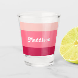 Benutzerdefinierte Monogramm, hellrosa Retrotypogr Schnapsglas