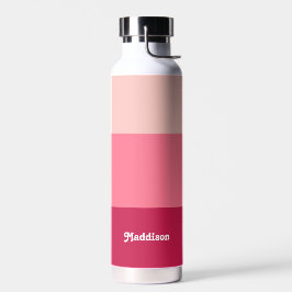 Benutzerdefinierte Monogramm, hellrosa Retrotypogr Trinkflasche