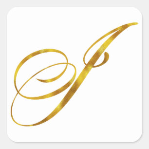 Benutzerdefinierte Monogramm-I-Imitat Gold Foil Mo Quadratischer Aufkleber