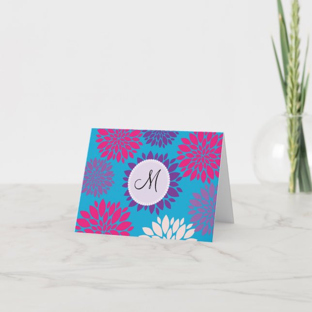 Benutzerdefinierte Monogramm Initial Pink Lila Blu (Vorderseite)