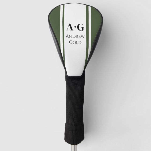 Benutzerdefinierte Monogramm-Initialen - grün Golf Headcover (Vorderseite)