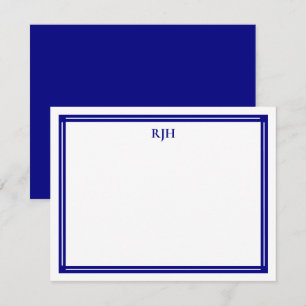 Benutzerdefinierte Monogramm-Initialen mit blau-un Mitteilungskarte