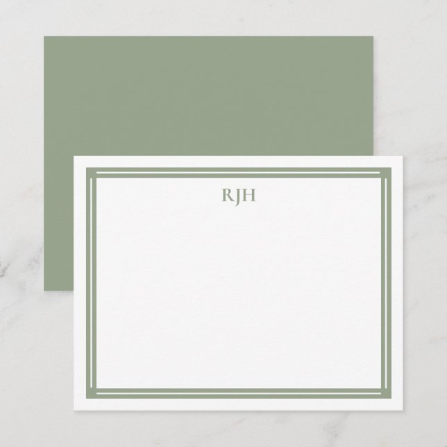 Benutzerdefinierte Monogramm-Initialen mit magerer Mitteilungskarte (Vorne/Hinten)