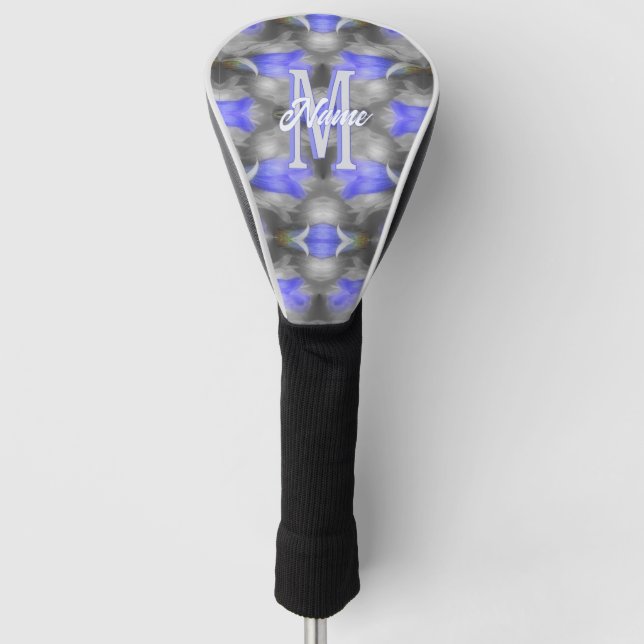 Benutzerdefinierte Monogramm-Initialen-Name Blumen Golf Headcover (Vorderseite)