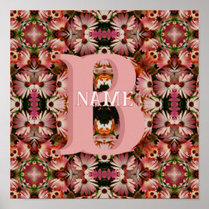 Benutzerdefinierte Monogramm-Initialen Name Gänseb Poster