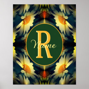 Benutzerdefinierte Monogramm-Initialen Name Gänseb Poster