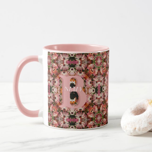 Benutzerdefinierte Monogramm-Initialen Name Gänseb Tasse (Mit Donut)