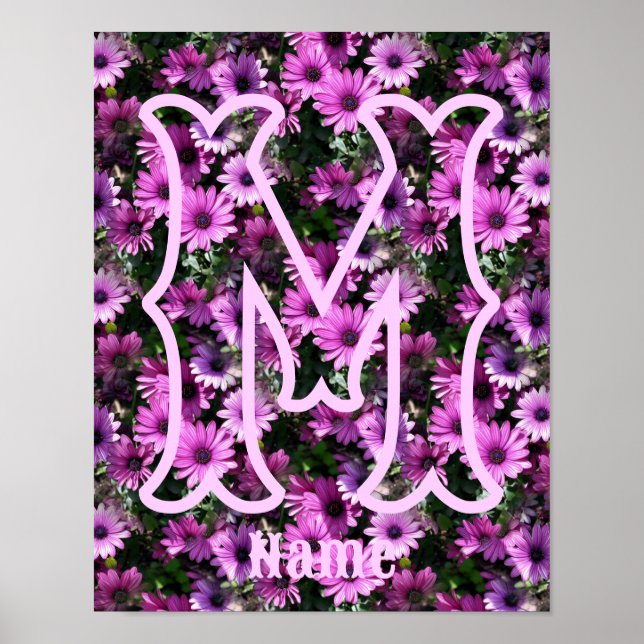 Benutzerdefinierte Monogramm-Initialen Name Lila G Poster (Vorne)
