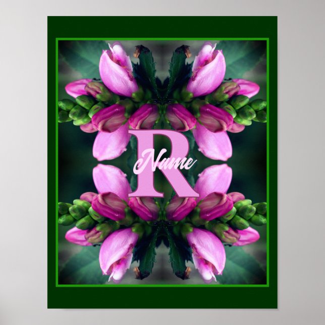 Benutzerdefinierte Monogramm-Initialen Name Rosa B Poster (Vorne)