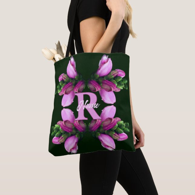 Benutzerdefinierte Monogramm-Initialen Name Rosa B Tasche (Von Nahem)