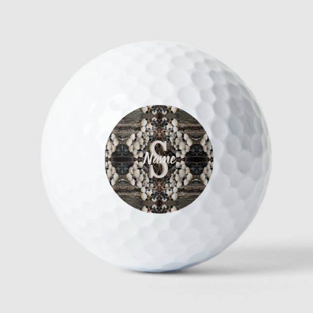 Benutzerdefinierte Monogramm-Initialen Name Wilde  Golfball (Vorderseite)