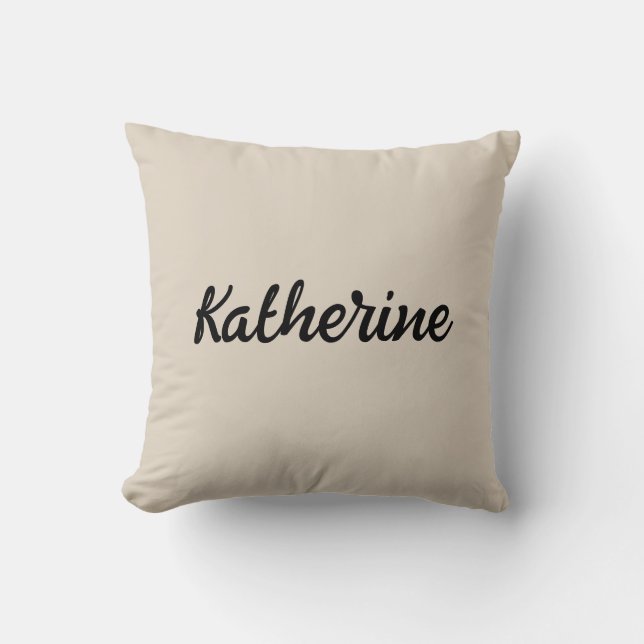 Benutzerdefinierte Monogramm Name Natürliche Linse Kissen (Vorderseite)