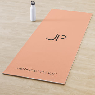 Benutzerdefinierte Monogramm-Name-Vorlage Coral Pe Yogamatte