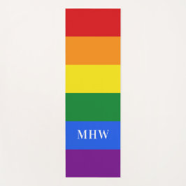 Benutzerdefinierte Monogramm-Regenbogenfarben-Yogm Yogamatte
