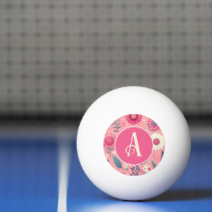 Benutzerdefinierte Monogramm rosa verzauberte Blöc Tischtennisball