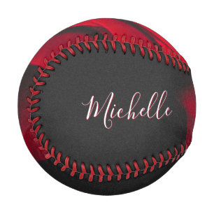 Benutzerdefinierte Monogramm-rote Rose Vintages Fo Baseball