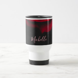 Benutzerdefinierte Monogramm-rote Rose Vintages Fo Reisebecher