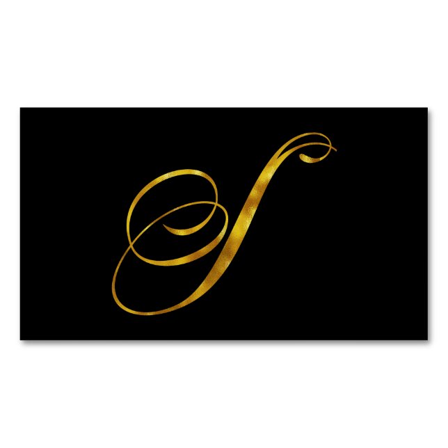 Benutzerdefinierte Monogramm S-Imitat Gold Foil Mo Magnetische Visitenkarte (Vorderseite)