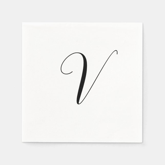 Benutzerdefinierte Monogramm-Schrift Initiale Serviette (Vorderseite)