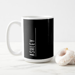 Benutzerdefinierte Monogramm, schwarze neue Zeile Kaffeetasse