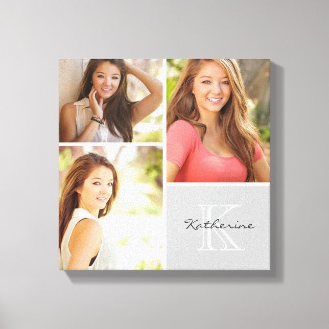 Benutzerdefinierte Monogramm Senior Foto Collage C Leinwanddruck (Vorderseite)