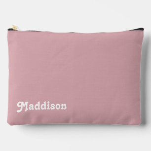 Benutzerdefinierte Monogramm, staubige rosa Retrot Zubehörtasche