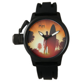 benutzerdefinierte Monogramm-Uhren für Surfer Suns Armbanduhr