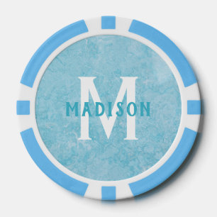 Benutzerdefinierte Monogramm und Imitate Türkisfar Pokerchips