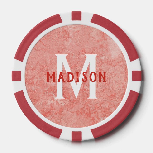 Benutzerdefinierte Monogramm- und Namenschips Imit Pokerchips (Vorderseite)
