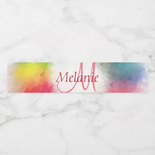 Benutzerdefinierte Monogramm-Vorlage Farbige moder (Einzelnes Label)