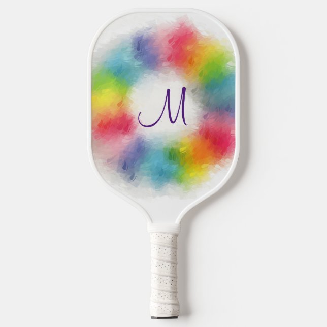 Benutzerdefinierte monogramm-Vorlage für moderne F Pickleball Schläger (Vorderseite)