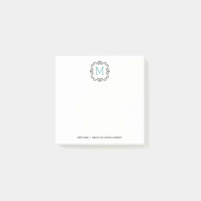Benutzerdefinierte Monogramme Post-it® Notizen (Vorderseite)