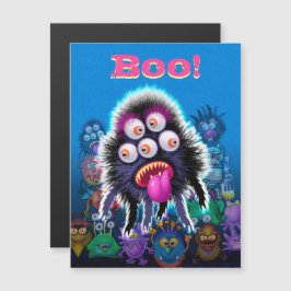 Benutzerdefinierte Monster Halloween Magnetkarte. Magneteinladung
