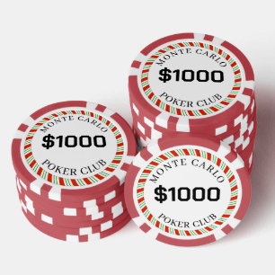 Benutzerdefinierte Monte Carlo Smooth 1000 $ 14 Gr Pokerchips