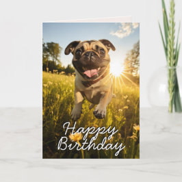 Benutzerdefinierte Mops Happy Birthday Card Dankeskarte