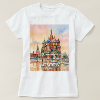 Benutzerdefinierte Moskau Russland Kathedrale Aqua T-Shirt