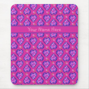 Benutzerdefinierte Mousepad-, Magenta-Herzen und B Mousepad