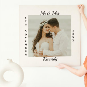 Benutzerdefinierte Mr Mrs Initialen Name Datum Fot Leinwanddruck