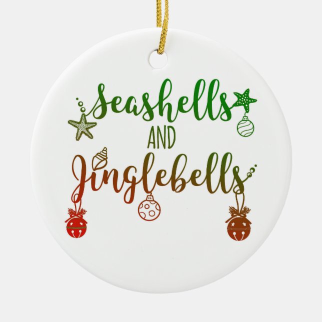 benutzerdefinierte Muscheln und Kugelschreiber Keramik Ornament (Vorne)