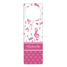 Benutzerdefinierte Musiknote und Herzmuster rosa W