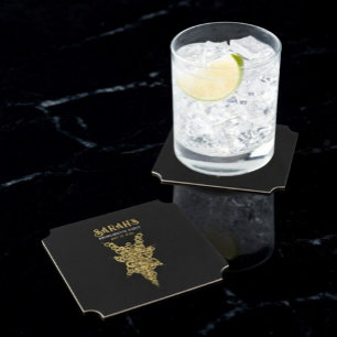 Benutzerdefinierte Mystic Gold Junggesellinnenpart Untersetzer