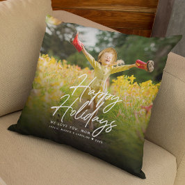 Benutzerdefinierte Nachricht für Happy Holidays Sc Kissen