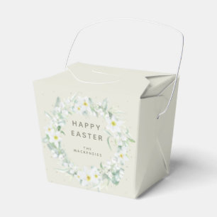 Benutzerdefinierte Nachricht Weiße Blumen Osterkra Geschenkschachtel