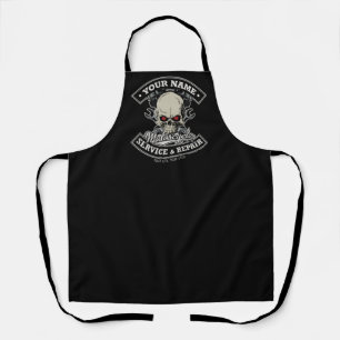 Benutzerdefinierte NAME Biker Mechaniker Totenkopf Schürze