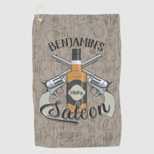 Benutzerdefinierte NAME Cowboy Revolver Pistole Wh Golfhandtuch