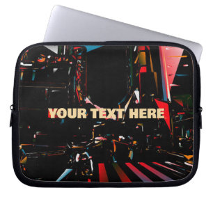 Benutzerdefinierte Name Dark Cyberpunk Neon City L Laptopschutzhülle