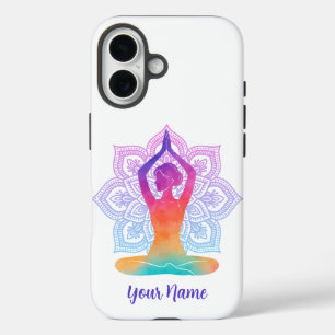 Benutzerdefinierte Namen Mandala Yoga iPhone-Hülle iPhone 16 Hülle