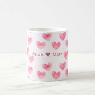 Benutzerdefinierte Namen Romantisches Rosa Liebesd Kaffeetasse