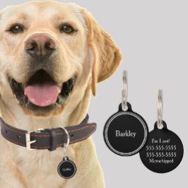 Benutzerdefinierte Namen von Begleitern - Schwarz Haustiermarke