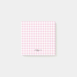 Benutzerdefinierte Namens-Post-it-Notizen Gingham- Post-it Klebezettel